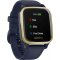 Garmin Venu SQ Music GPS-Smartwatch dunkelblau/gold