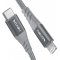 nevox Lightning zu USB-C Kabel MFi Nylon geflochten (1m) silbergrau