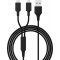 Smrter Hydra Duo USB Ladekabel 2x Micro USB-Anschluss (1,2m), schwarz